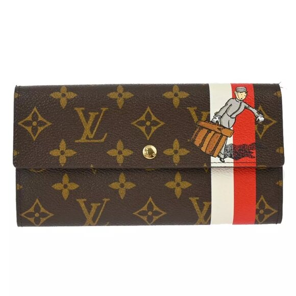 Louis Vuitton Monogram Groom Portefeuille Sarah Wallet - Picture 1 of 7